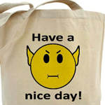 Vulcan Smilie Canvas bag for trekkies designed by Omniverz.com